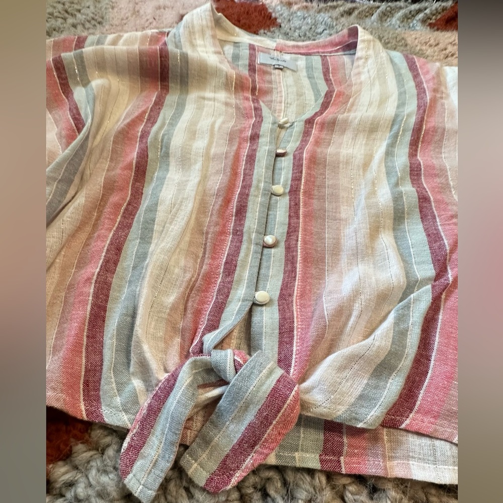 Rails cropped button up blouse